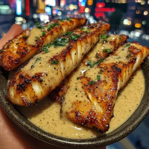 Buttered Herb Cod Strips with Dijon Sauce