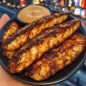 Cajun Blackened Fish Strips with Cooling Sauce