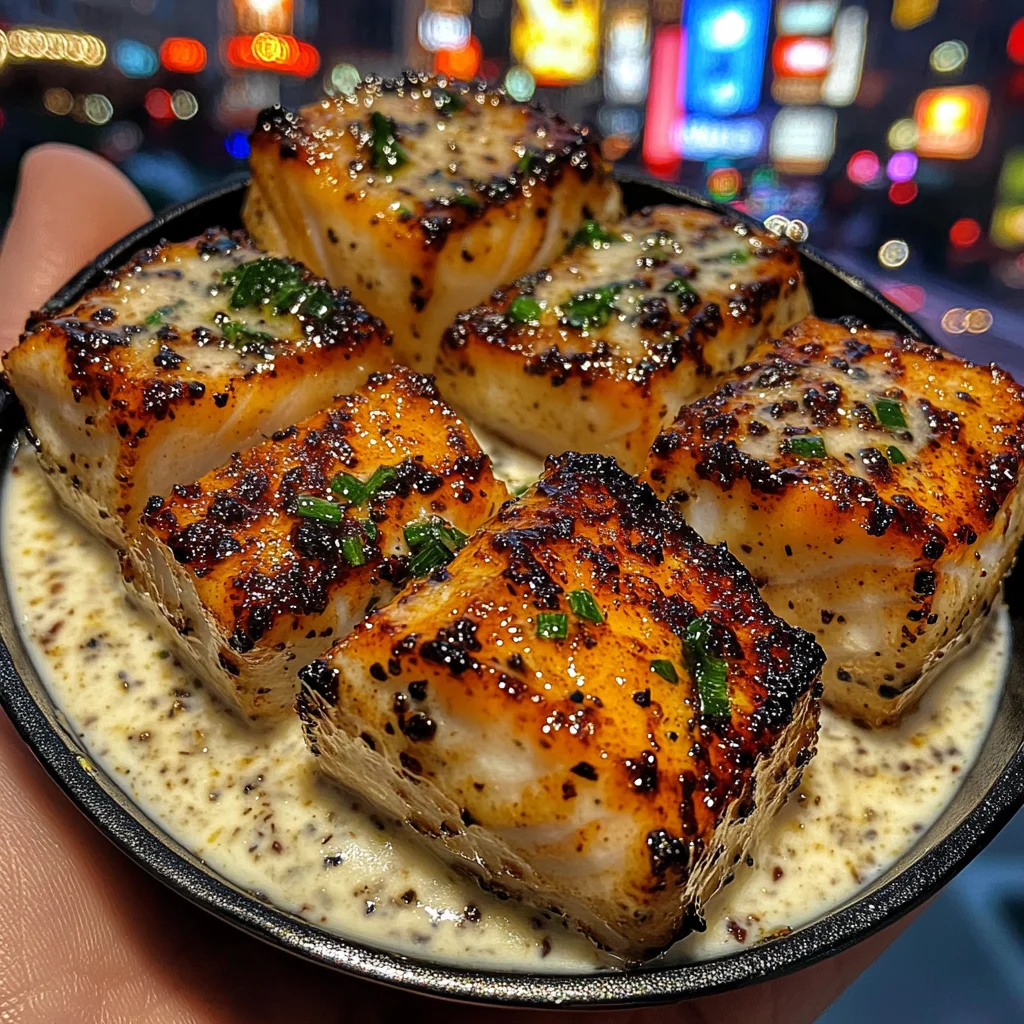 Citrus Pepper Fish Cubes with Yogurt Sauce