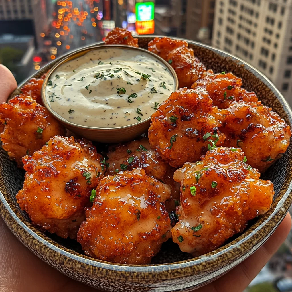 Crispy Buffalo Chicken Bites with Ranch Dip