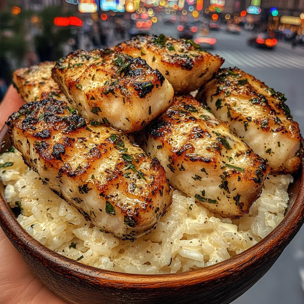 Crispy Herb Fish Bites with Buttered Rice