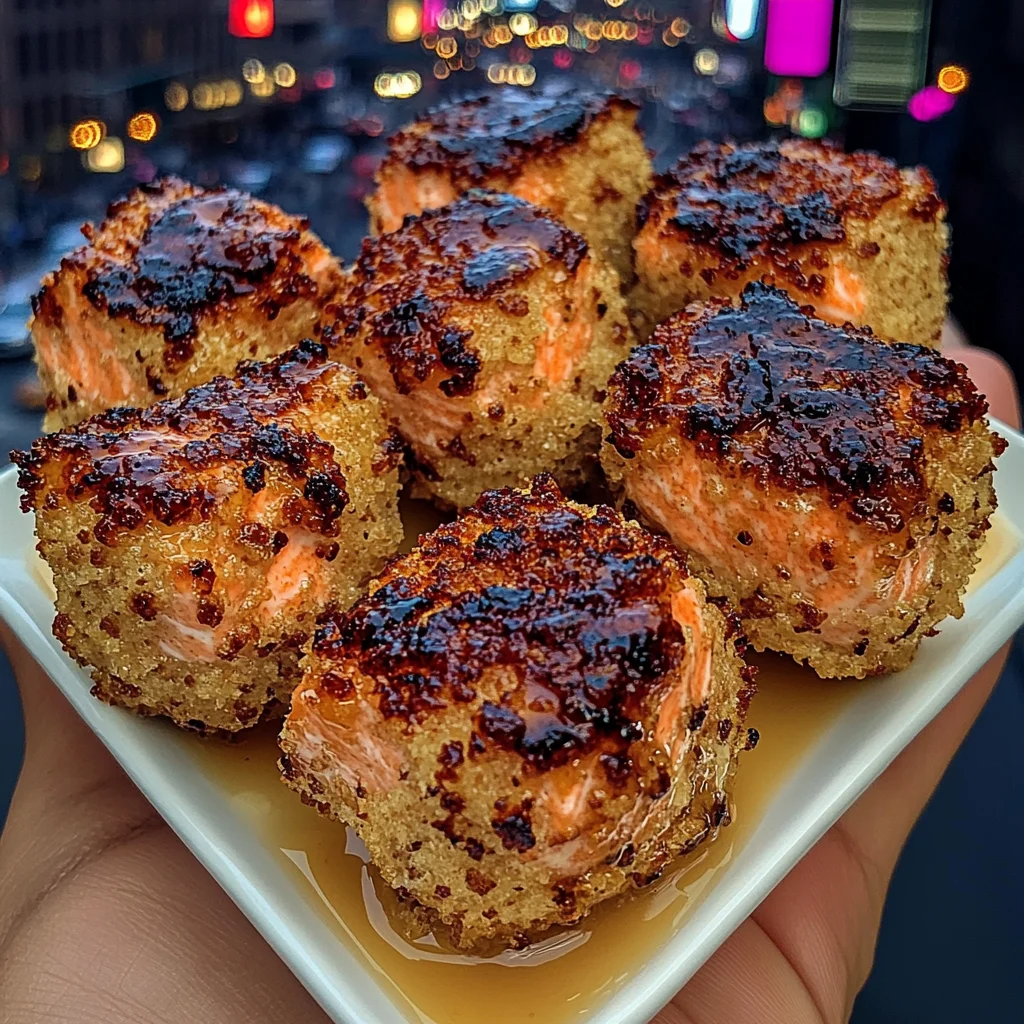 Crispy Panko Salmon Bites with Honey Mustard