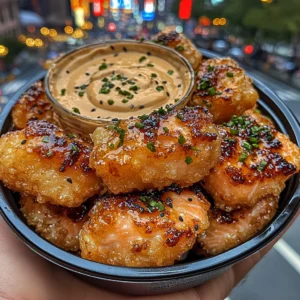 Crispy Tempura Salmon Bites with Sweet Soy Dip