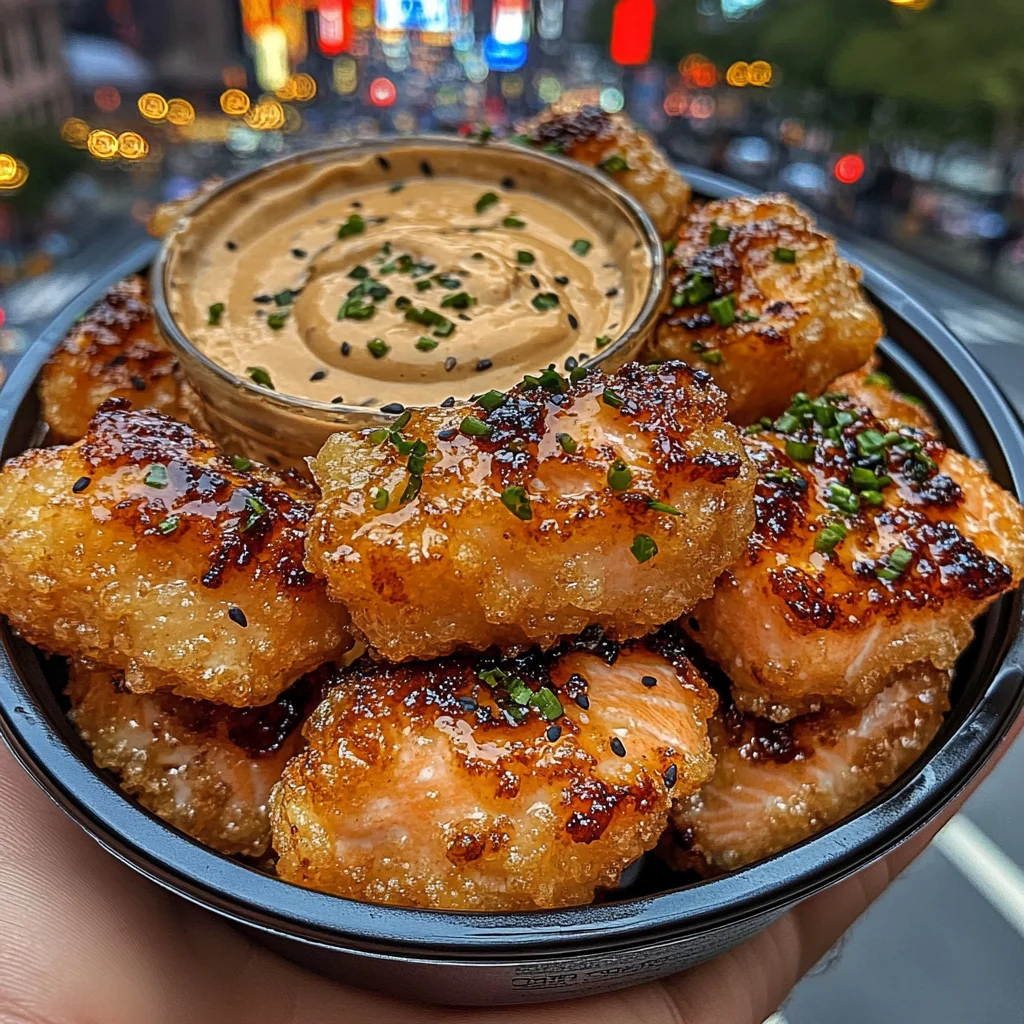 Crispy Tempura Salmon Bites with Sweet Soy Dip