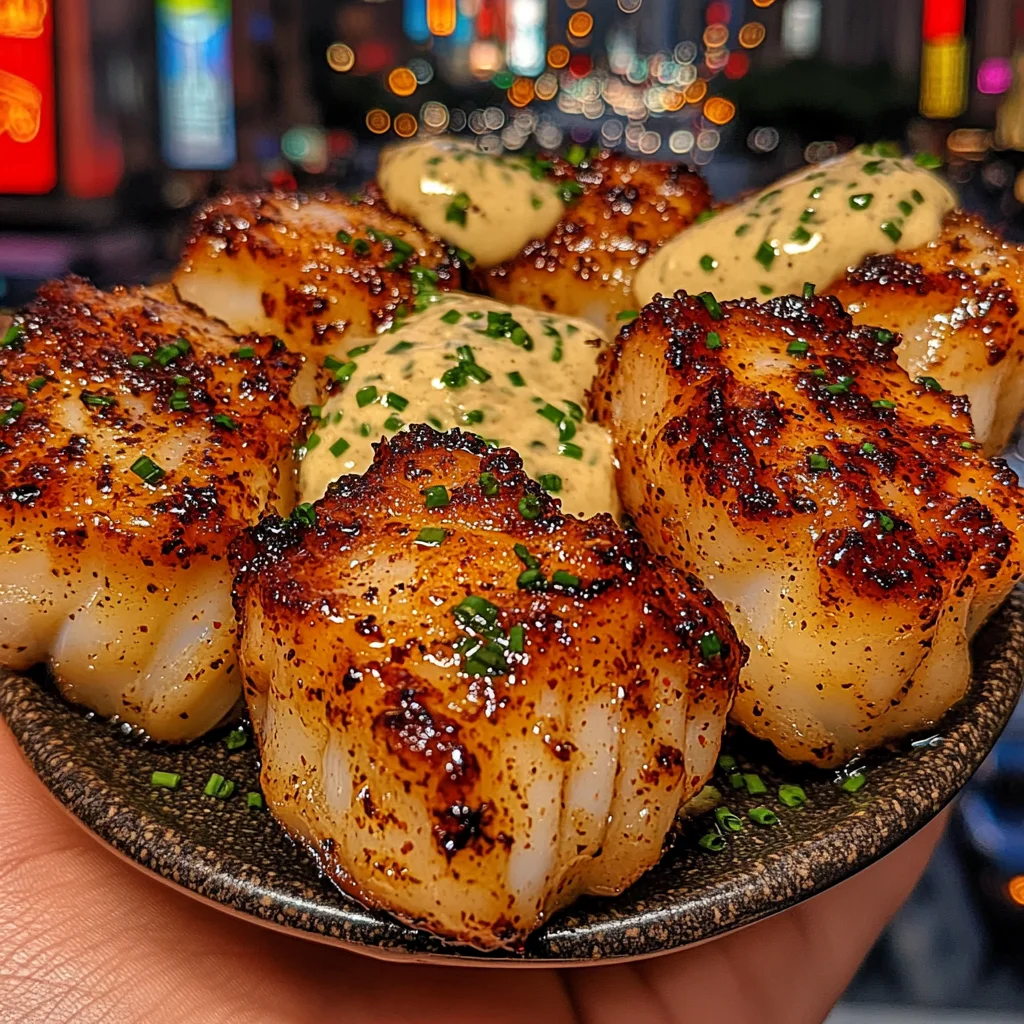 Garlic Butter Cod Bites with Chive Aioli