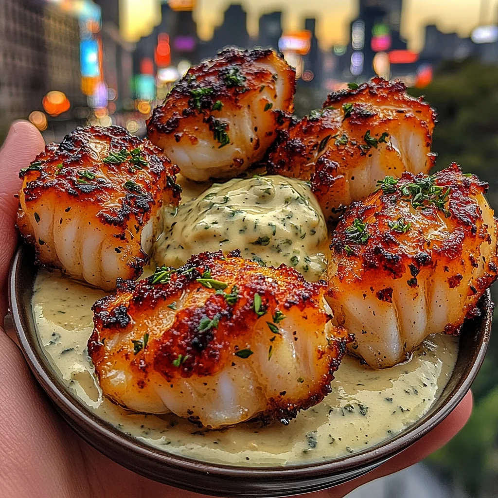 Garlic Butter Cod Bites with Herb Aioli