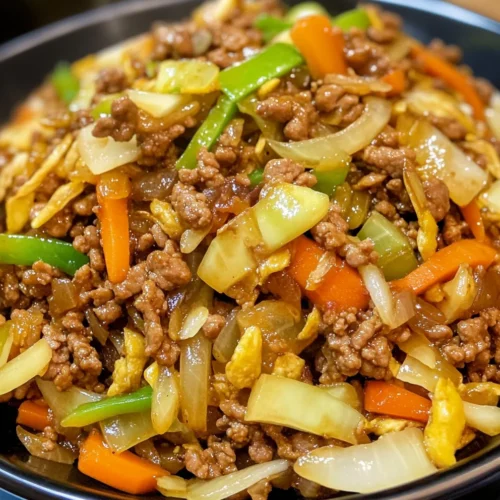 Garlic Ginger Ground Beef & Mixed Vegetable Stir-Fry