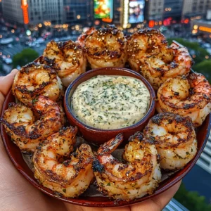 Garlic Lime Shrimp Bites with Creamy Herb Dip