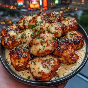 Garlic Parmesan Chicken Bites with Marinara