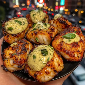 Garlic Parmesan Cod Bites with Basil Aioli