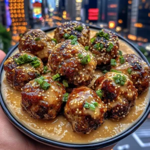Ginger Soy Meatballs with Sesame Sauce