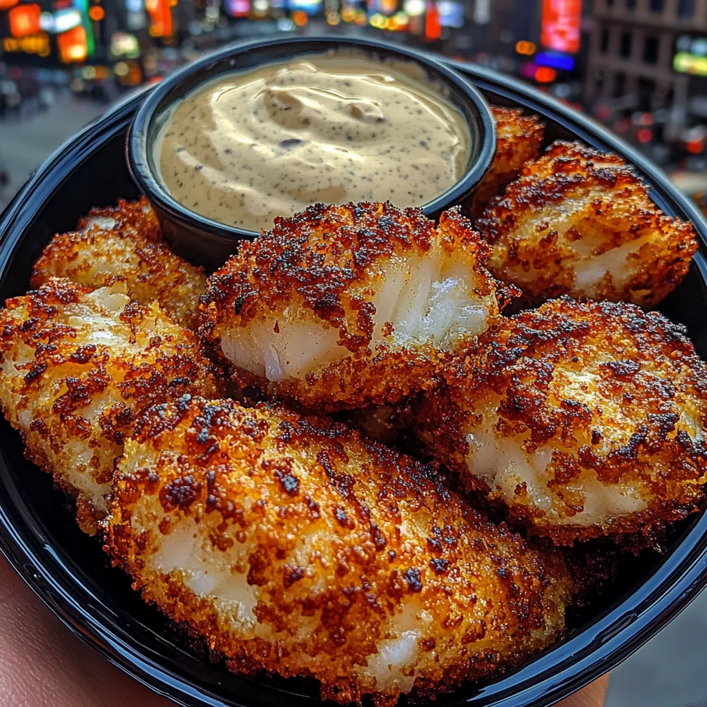 Golden Panko Fish Bites with Tartar Sauce