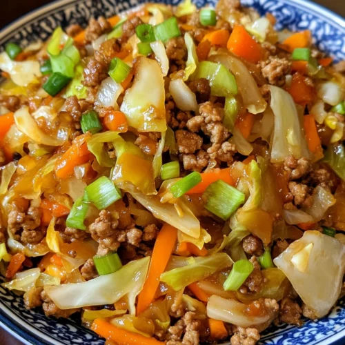 Healthy Asian Ground Turkey & Napa Cabbage Stir-Fry
