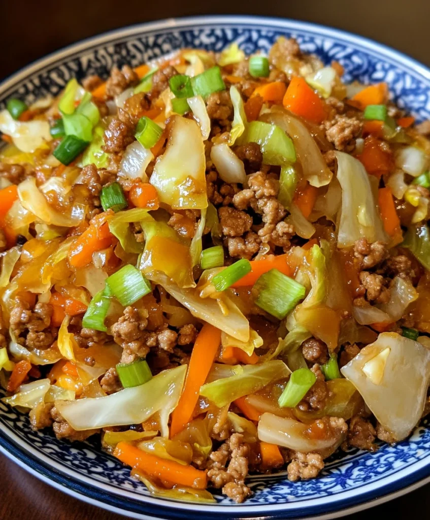 Healthy Asian Ground Turkey & Napa Cabbage Stir-Fry