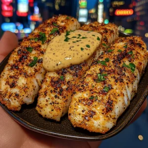 Herb Crusted Cod Strips with Mustard Cream