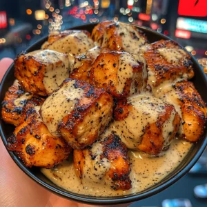 Honey Garlic Chicken Cubes with Creamy Mustard