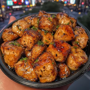 Honey Garlic Chicken Cubes with Soy Glaze