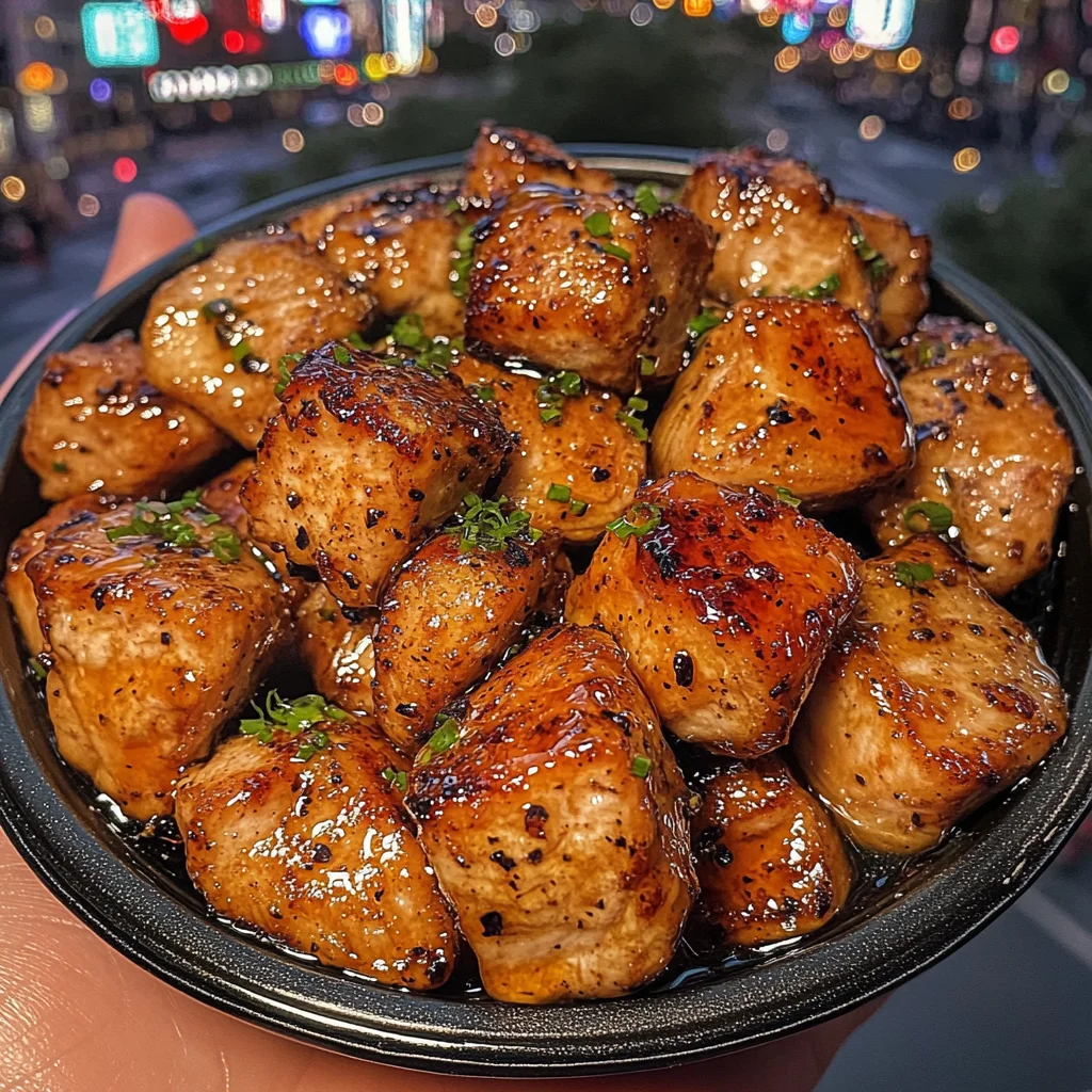 Honey Garlic Chicken Cubes with Soy Glaze