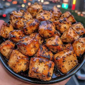 Honey Garlic Chicken Cubes with Soy Glaze