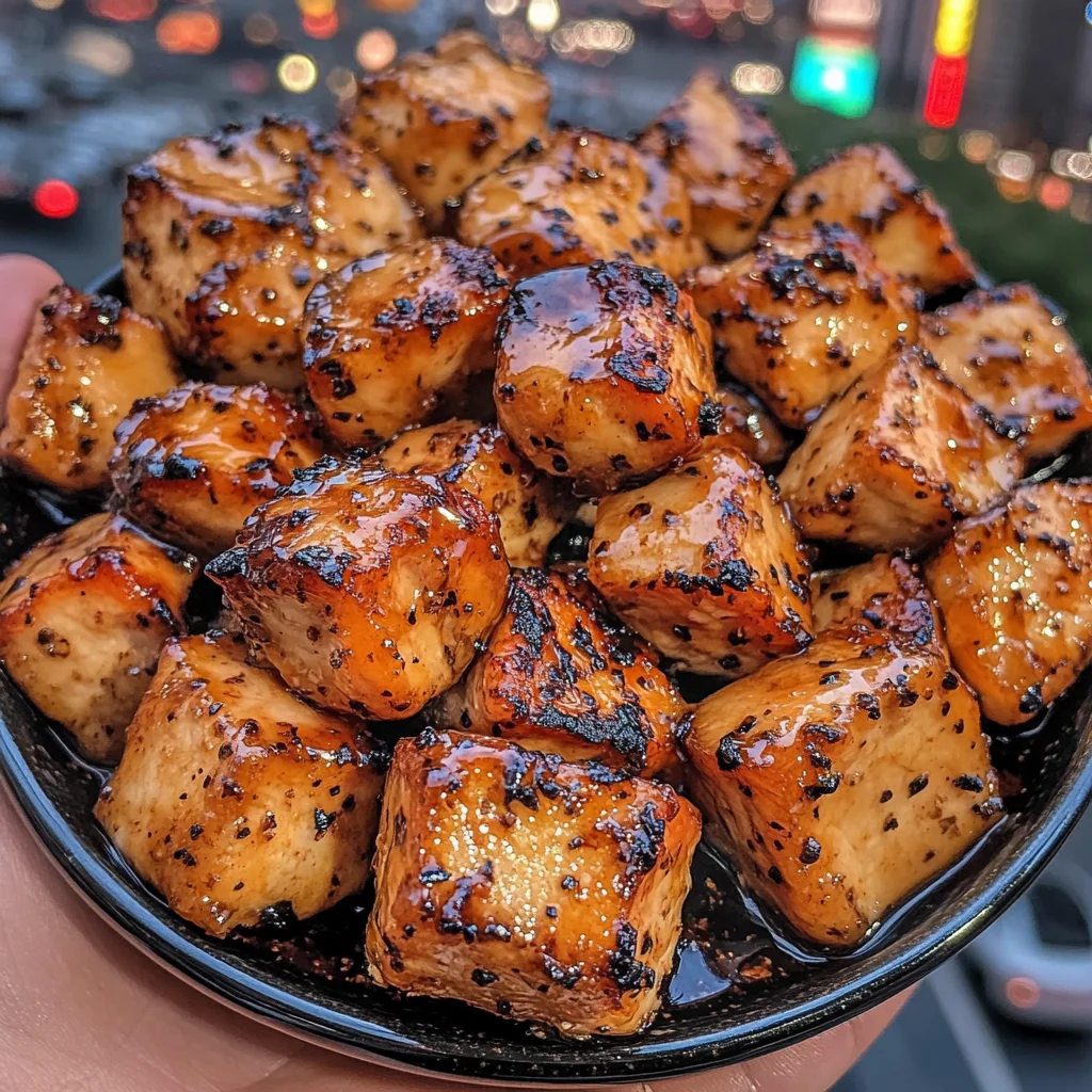 Honey Garlic Chicken Cubes with Soy Glaze