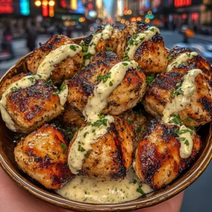 Lemon Herb Chicken Bites with Garlic Mayo