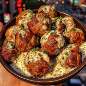 Lemon Herb Turkey Meatballs with Garlic Yogurt