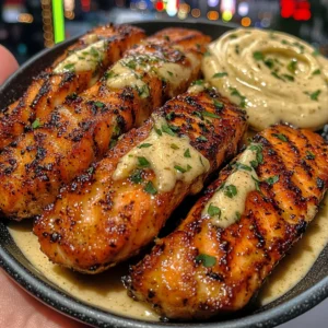 Lemon Pepper Salmon Strips with Garlic Aioli