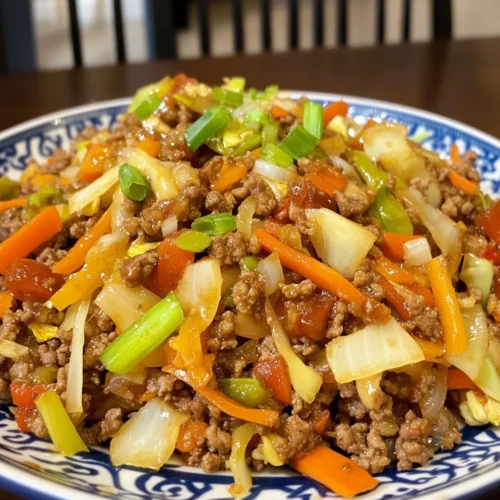 Low-Calorie Chinese Ground Beef & Vegetable Stir-Fry