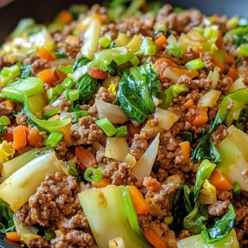 Low-Carb Ground Beef & Bok Choy Skillet