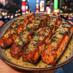 Mediterranean Salmon Strips with Olive Lemon Sauce