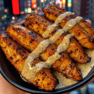 Peppercorn Fish Strips with Creamy Mustard