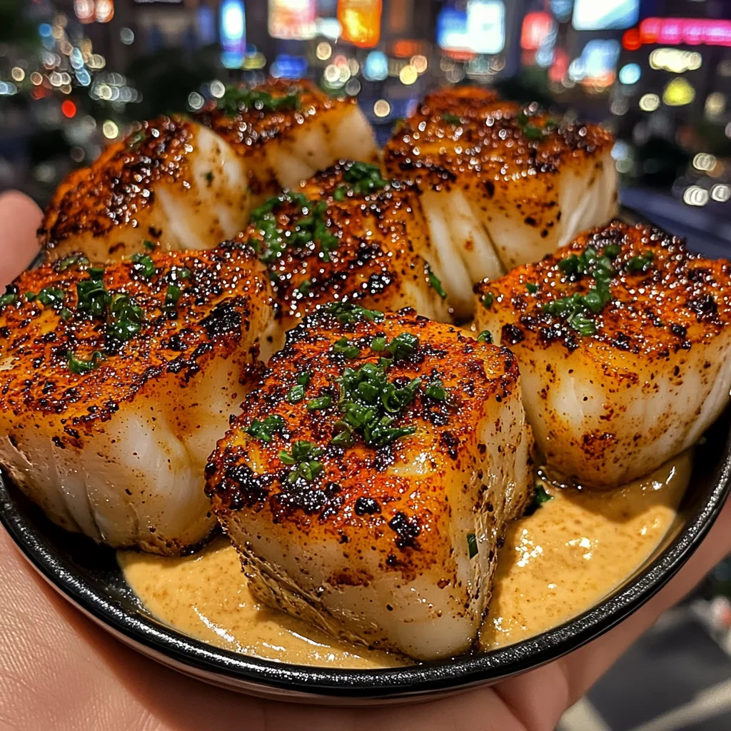 Smoked Garlic Cod Cubes with Paprika Aioli