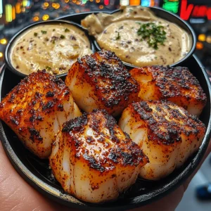 Smoked Paprika Cod Cubes with Roasted Garlic Dip