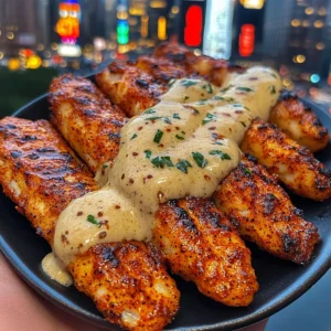 Smoky Paprika Fish Strips with Roasted Garlic Sauce