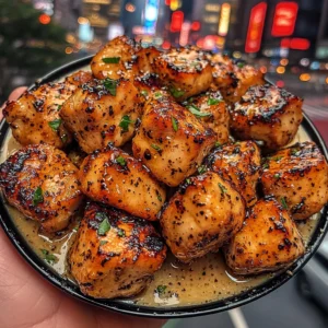 Spicy Honey Chicken Cubes with Garlic Glaze