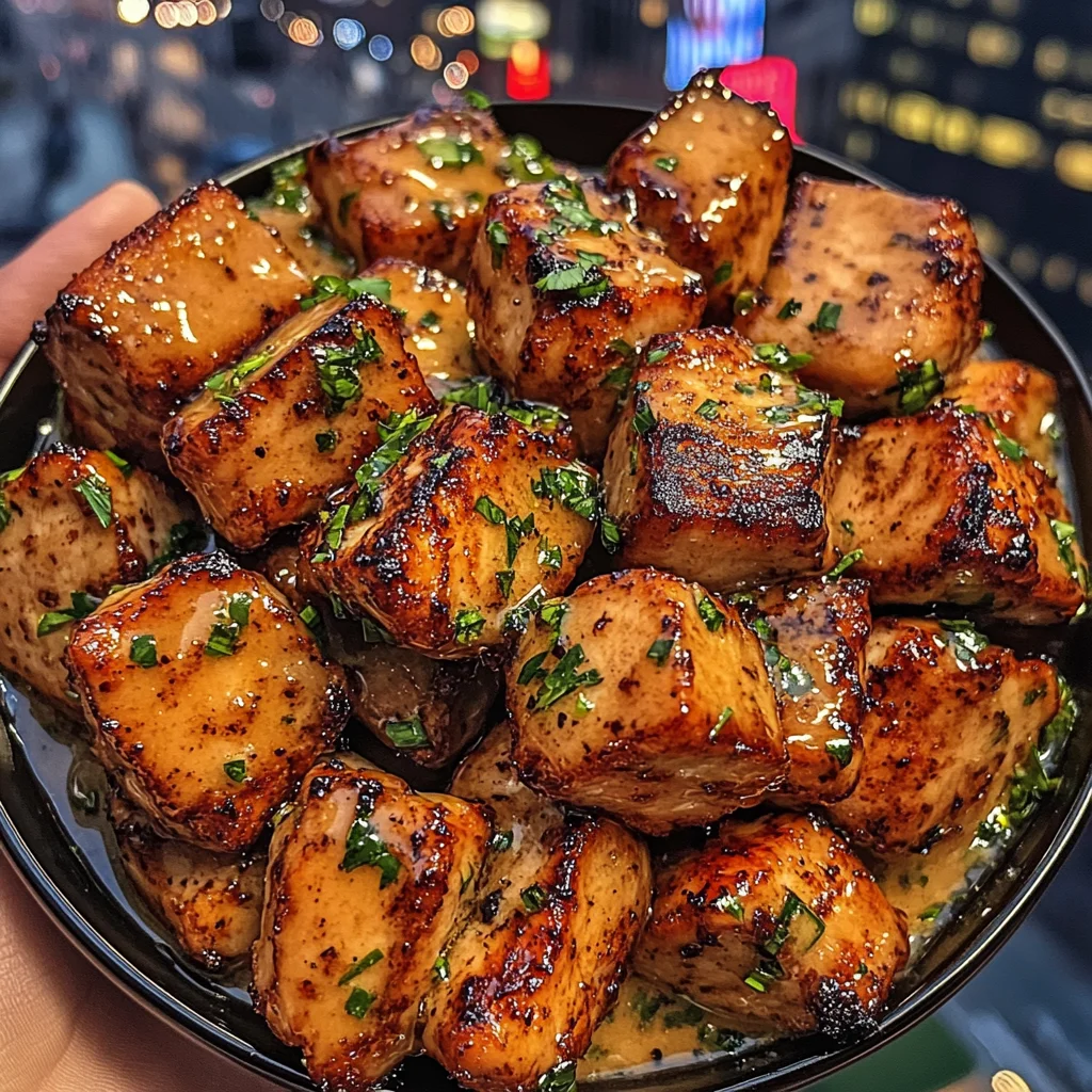 Spicy Honey Chicken Cubes with Lime Glaze