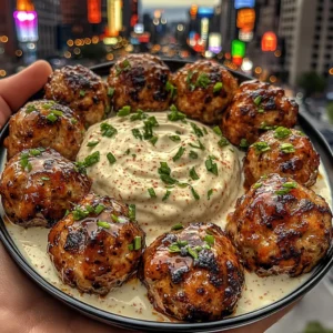 Sweet Chili Chicken Meatballs with Creamy Lime Dip