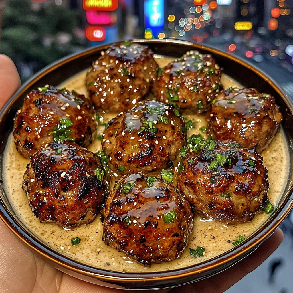 Sweet Ginger Meatballs with Soy Glaze