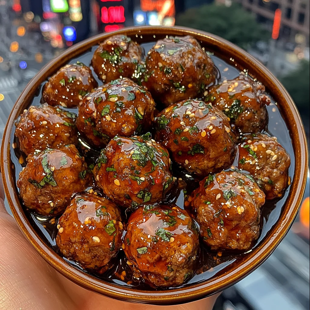 Sweet & Spicy Meatballs with Honey Sriracha Glaze