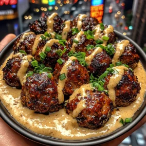 Teriyaki Meatballs with Scallion Sauce
