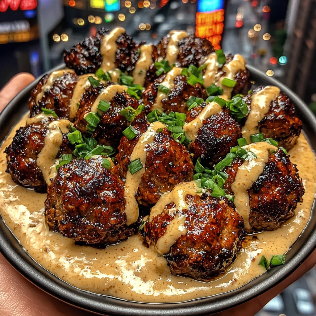 Teriyaki Meatballs with Scallion Sauce