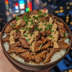 Spicy Korean Beef Bulgogi Bowls Rice Bowls with Chili Garlic Sauce
