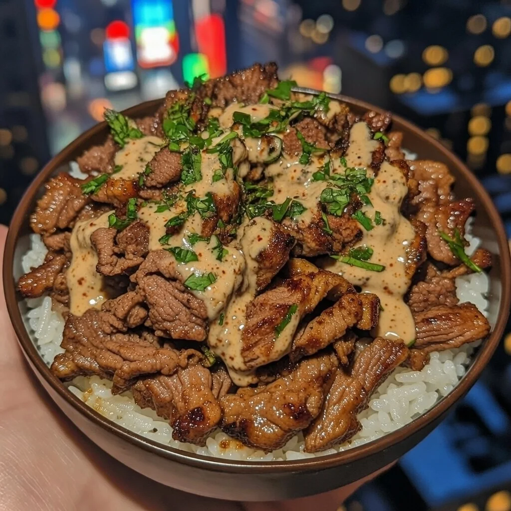 Spicy Korean Beef Bulgogi Bowls Rice Bowls with Chili Garlic Sauce